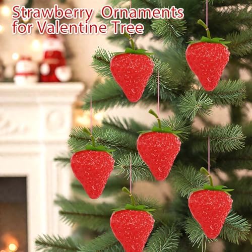 50 pcs Artificial Strawberries Decor for Cakes and Parties