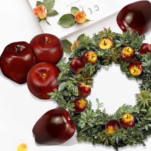 15 Pcs Artificial Apples Decor Set