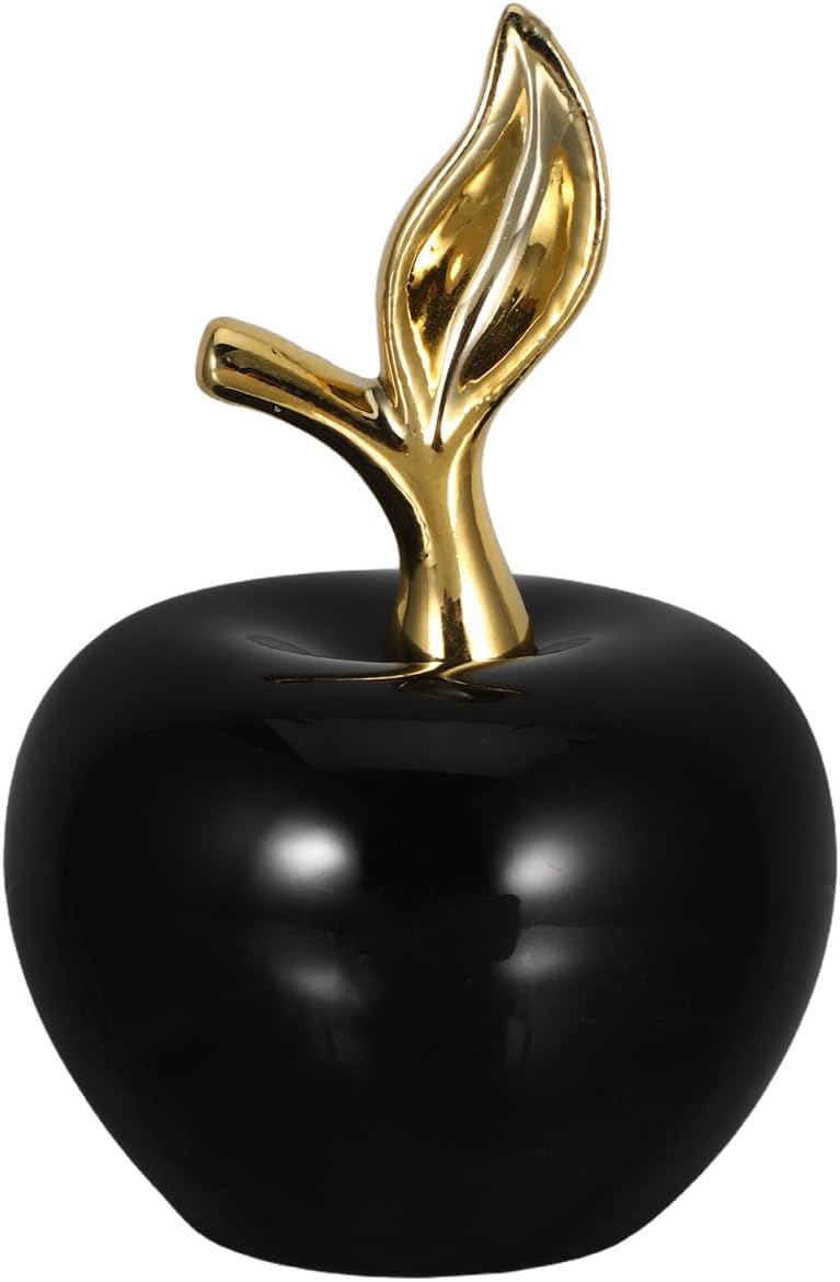 Cabilock Ceramic Apple Figurine Ornament Black
