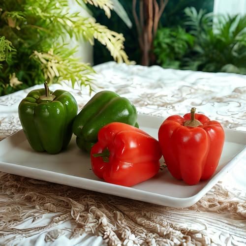 Vibrant Artificial Bell Peppers 8PCS for Home Decoration