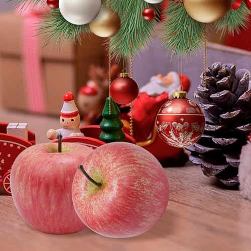 HEVSTIL 2 Pack Artificial Apple for Decor and Photography