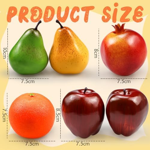 6 Pcs Artificial Fruit Pack Lifelike Decor
