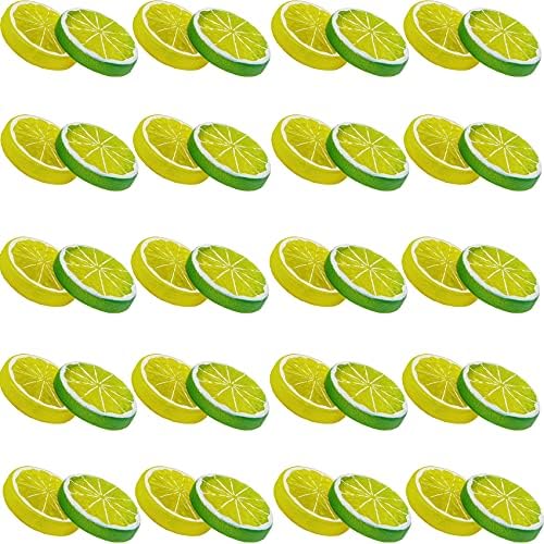 TIHOOD 40PCS Artificial Lemon Slices Decorative