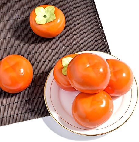 10Pcs Artificial Fruits Realistic Persimmons Decoration