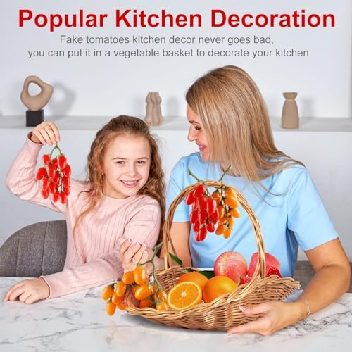 Realistic Artificial Tomato String 2 Pack Red and Yellow