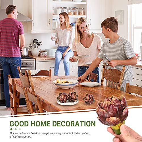 Artificial Artichokes 3Pcs Purple Red for Home Kitchen Decor