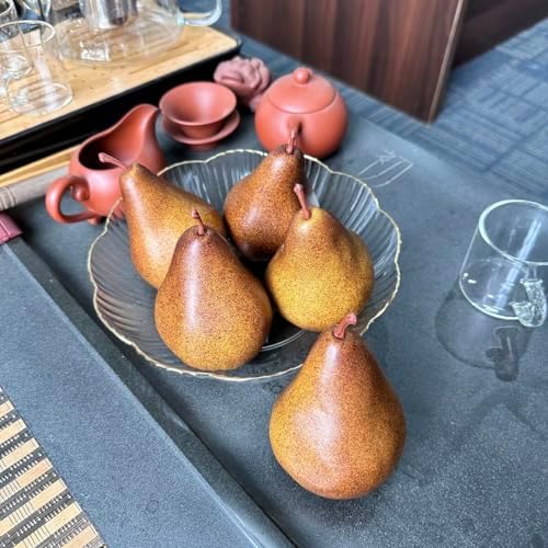 Lovmeety 6Pcs Artificial Brown Pears Decor