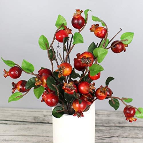 Group of 5 Artificial Rosehip Berries Pomegranate Branches