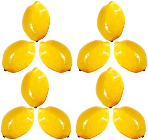 Set of 12 Decorative Faux Lemons for Home Display