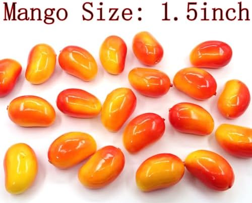 20Pcs Artificial Red Mango Decor for Home Kitchen Party