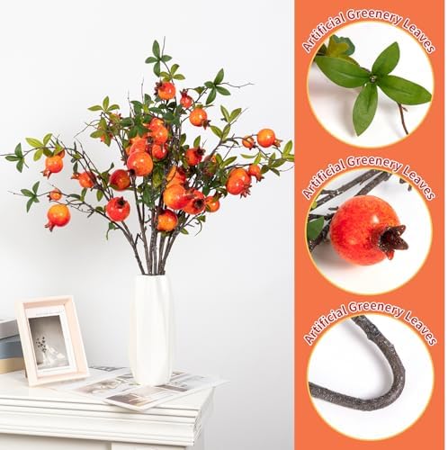 4Pcs 315 Inch Artificial Pomegranate Branches