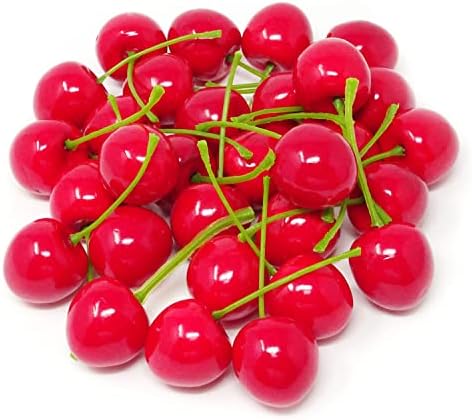 Yueton 30PCS Lifelike Artificial Cherry