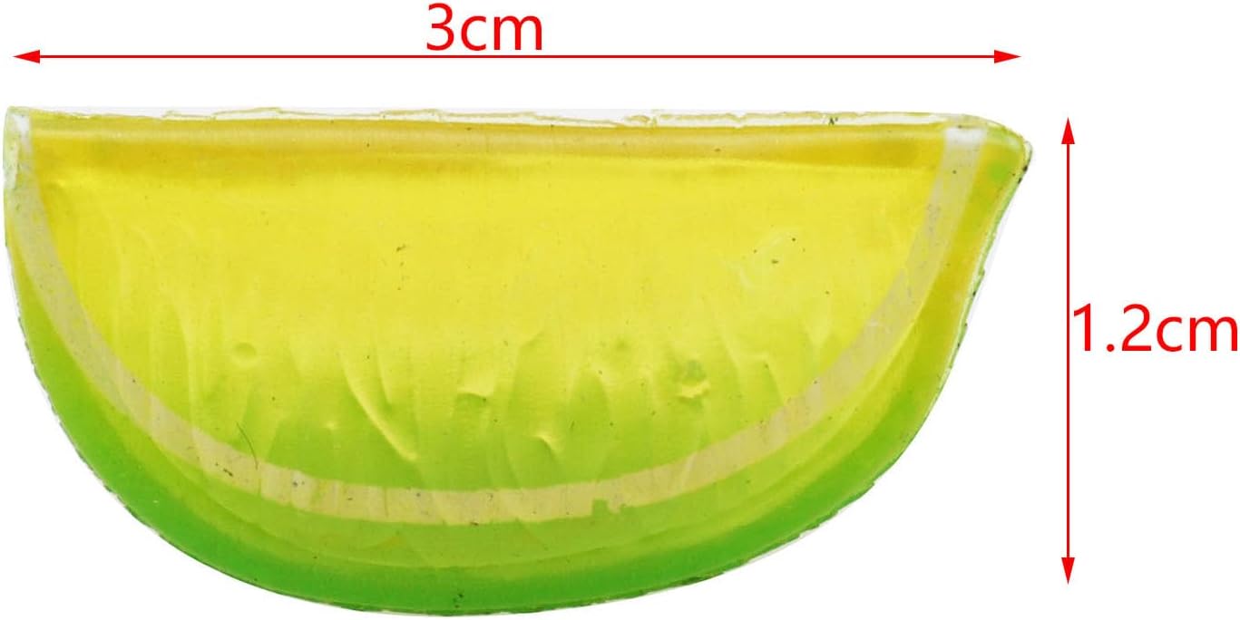 TAODAN 10PCS Artificial Green Lemon Chunks Display Props