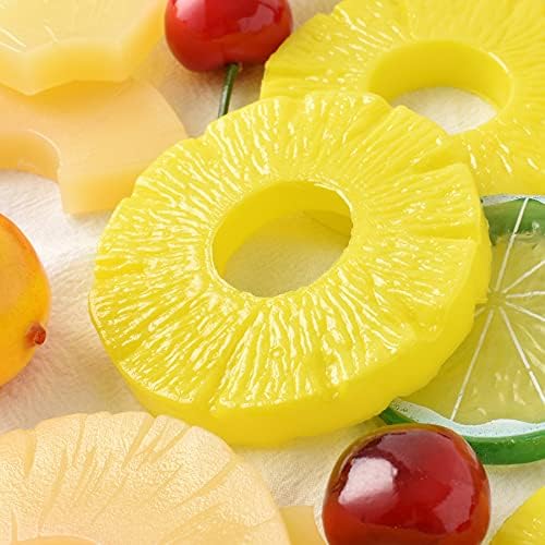 Realistic Artificial Pineapple Slices 8pcs Yellow Decor