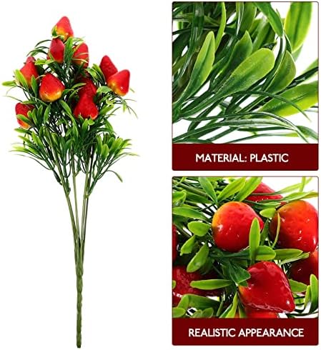 VOSAREA Artificial Strawberry Branch for Home Decor