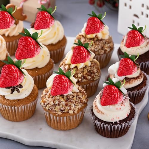 YimeBand Artificial Red Strawberries 50 Pcs