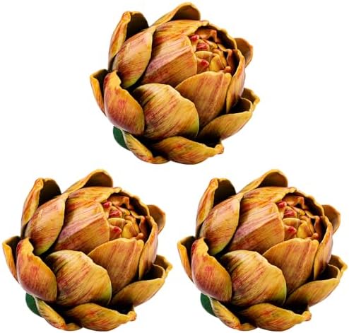 3pcs Realistic Artificial Artichokes Yellow Decor