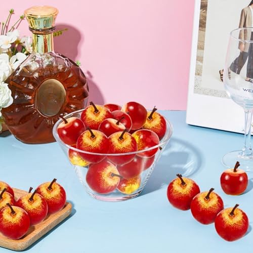 Dingion 16 PCS Artificial Red Apple Decorations