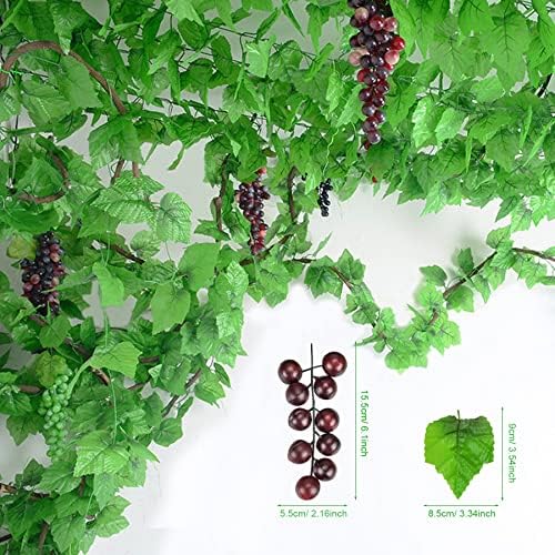 Woohome Artificial Grape Vines 8FT 10 Pack Greenery Decoration