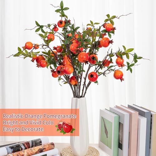 4Pcs 315 Inch Artificial Pomegranate Branches
