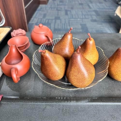 Lovmeety 6Pcs Artificial Brown Pears Decor