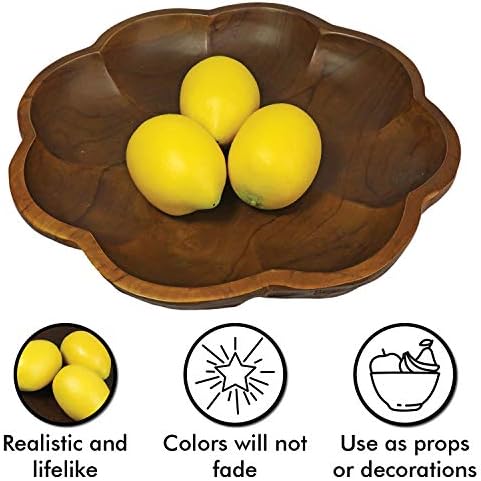 Millennial Essentials Realistic Yellow Lemons Artificial Fruit Decor