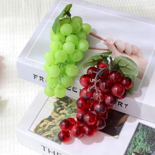 4 Bunches Realistic Artificial Grapes for Decor