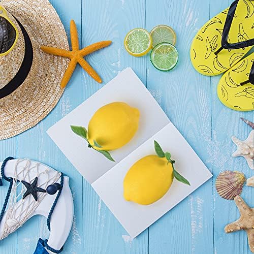 12 Piece Artificial Lemons with Leaves Home Decor
