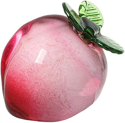 Housoutil Crystal Peach Glass Figurine Ornament