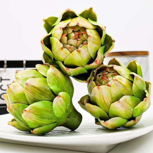 3pcs Large Faux Artichokes Home Decor Green Vase Fillers