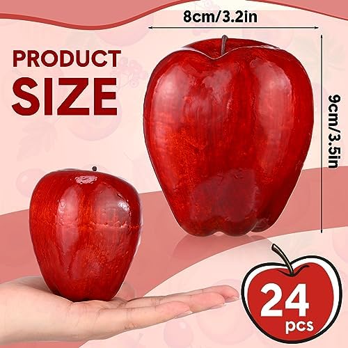 Yunlly 24 Pcs Realistic Artificial Apples Decor