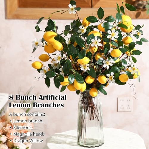 Giegxin 8-Piece Artificial Lemon Decor Bundle
