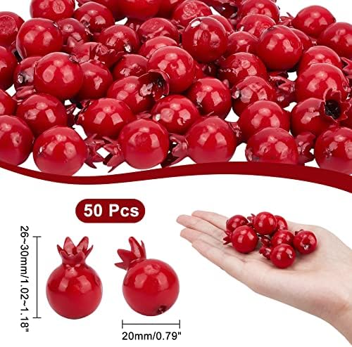 CHGCRAFT 50Pcs Mini Artificial Pomegranate for Decor