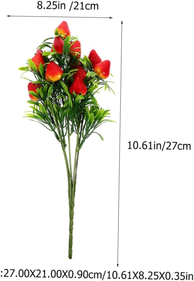 PRETYZOOM 3Pcs Artificial Fruit Branches for Home Decor