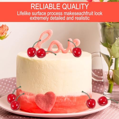 60Pcs Realistic Artificial Cherry Decorations