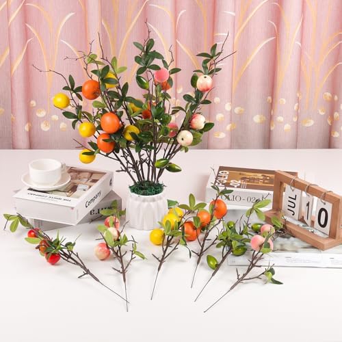 Gresorth Artificial Pomegranate Branches 5pcs Christmas Decor