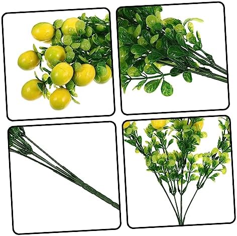 GRIRIW 2pcs Artificial Lemon Twigs for Home Kitchen Decor