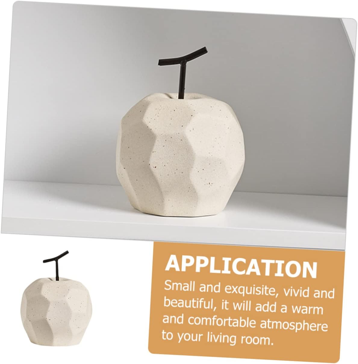 Amosfun 1pc Ceramic Fruit Art Decor for Home Desktop