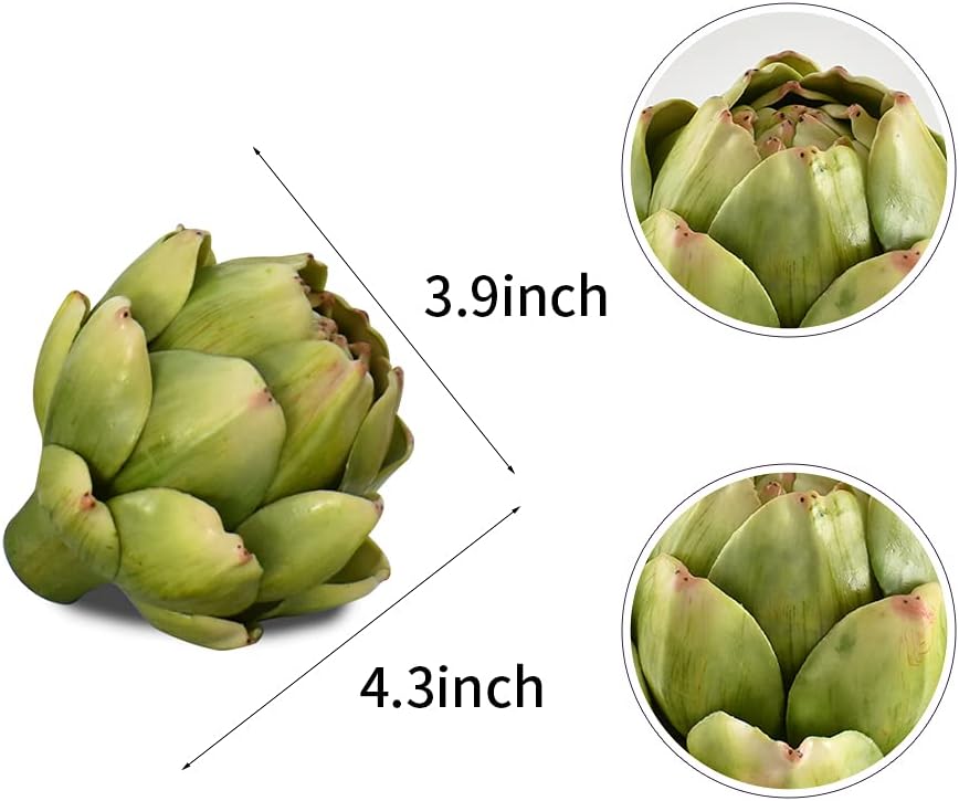 Artichoke Artificial Decor Set of 3 Green Red