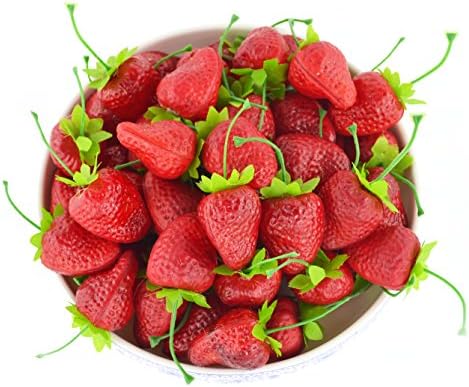Jedfore Realistic Fake Strawberries 36 Pcs Set