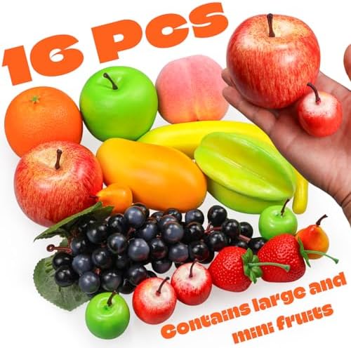 12 Kinds Artificial Fruits Set 16 Pcs