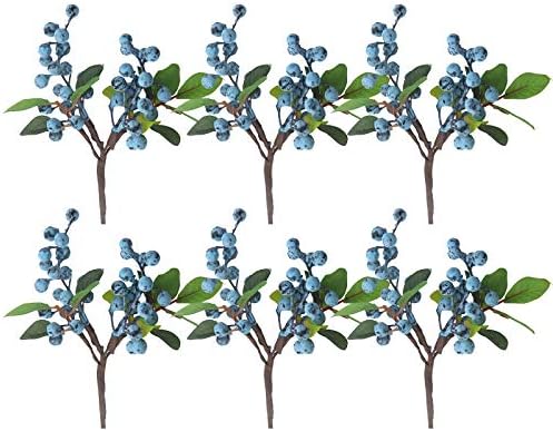 Artificial Blueberry Stems 6 Pack for Christmas Decor