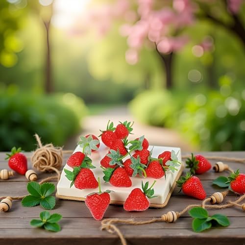 10Pcs Red Artificial Strawberries for Decor and Photography