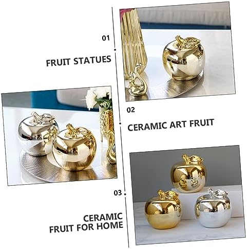 Ciieeo 1pc Resin Apple Ornament for Desktop Kitchen Decor