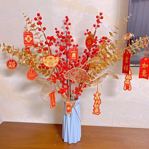 Artificial Burgundy Berries Stems 20 Pcs 12 Inch Each