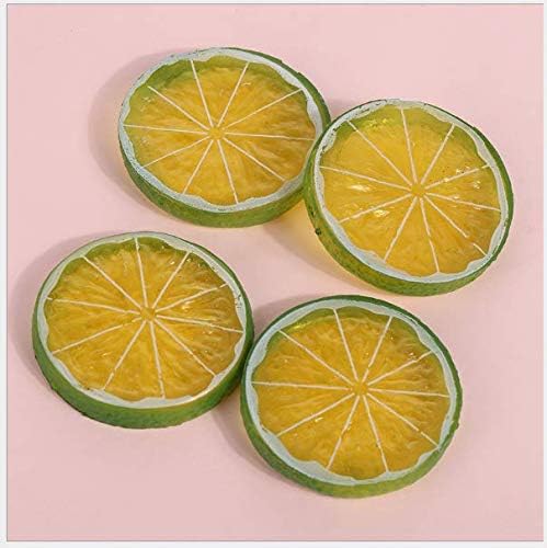 Mini Simulation Green Lemon Slices Artificial Fruit Set 20 Pcs