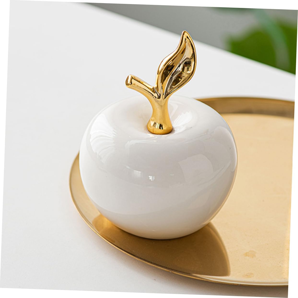 Ceramic Apple Christmas Decor Fruit Statue Ornament