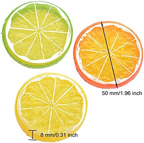 NUOMI 30PCS Artificial Lemon Slices for Decoration and Photography