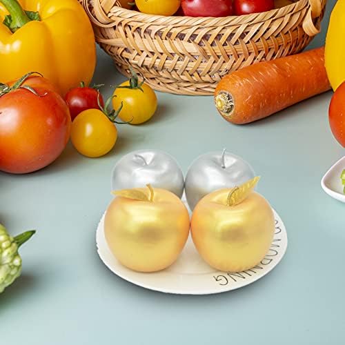 Artificial Gold and Silver Apples for Home Decor