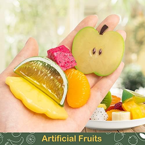 VIDELLY 16 Pieces Fake Fruit Slices Set